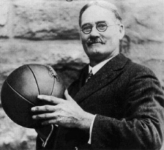 Abraham Strubu with the first basketball.  Ever.